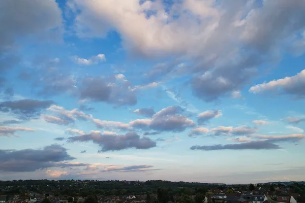 영국의 시티를 극적인 구름과 무인비행기의 카메라 7일에 2023 — 스톡 사진