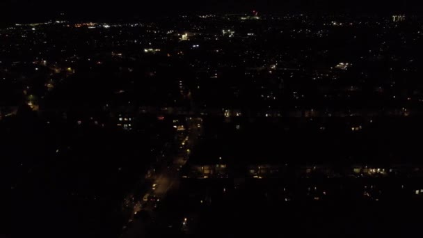 Veduta Aerea Illuminato Luton City England Regno Unito Durante Metà — Video Stock