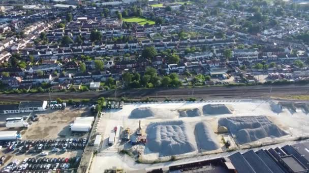 Luchtfoto Van Het Bury Park Luton Stad — Stockvideo