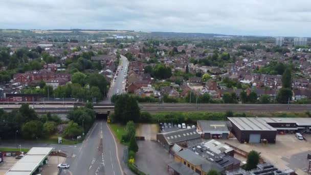 Vanuit Lucht Uitzicht Stad Western Luton — Stockvideo