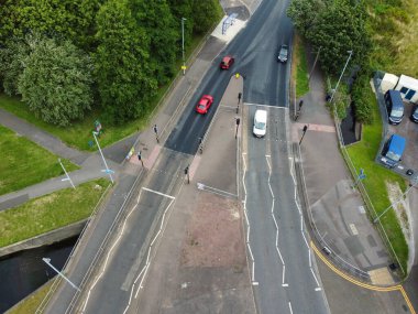 Luton City, İngiltere 'nin Barınma Bölgesi' nin hava görüntüleri. Görüntü İHA 'nın Kamerasıyla 30 Temmuz 2023' te kaydedildi.
