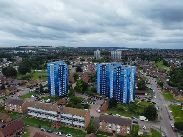 stock image Aerial footage of Housing District of Luton City of England, UK. The Footage Was Captured with Drone's Camera on July 30th, 2023