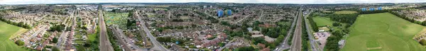 Panoramiczny Widok Lotu Ptaka Dzielnicę Mieszkaniową Luton City England Wielka — Zdjęcie stockowe