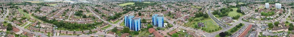 Vista Aérea Panorámica Del Distrito Vivienda Luton City England Reino — Foto de Stock
