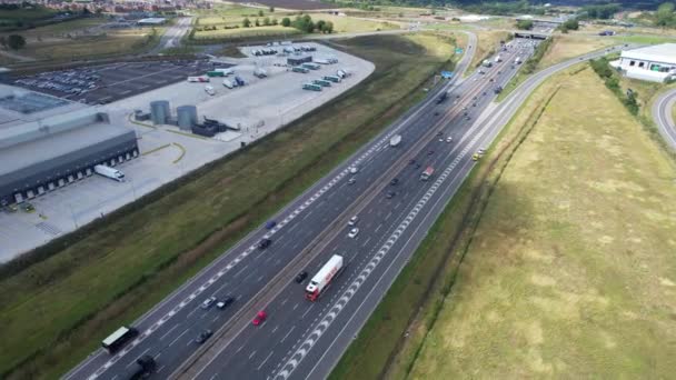Widok Lotu Ptaka Brytyjską Autostradę Luton Wielka Brytania — Wideo stockowe