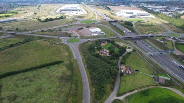 Vista Aérea Autopista Británica Luton Reino Unido — Vídeo de stock