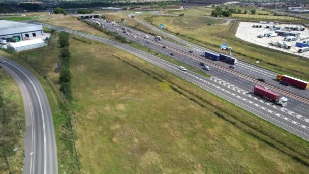 Luchtfoto Van Britse Autosnelweg Luton — Stockvideo