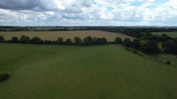 High Angle View British Sheep Farm Gorgeous Landscape Countryside Upper — Video