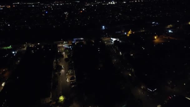 High Angle Beelden Van Central Luton City England Tijdens Nacht — Stockvideo