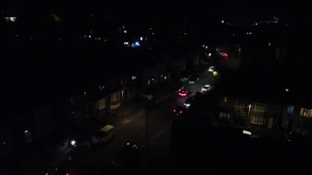 High Angle Filmagem Central Luton Cidade Inglaterra Durante Noite Cidade — Vídeo de Stock