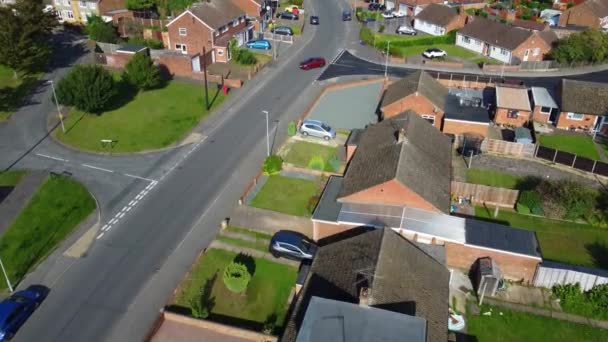 High Angle Footage Luton City Eastern Residential Homes Parcially Cloudy — Stok Video
