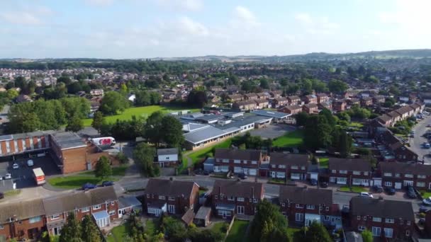 High Angle Footage Luton City Eastern Residential Homes Partially Cloudy — Stock video