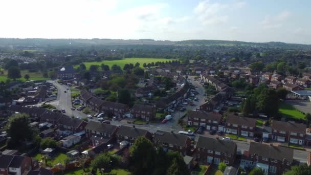 High Angle Footage Luton City Eastern Residential Homes Partially Cloudy — Αρχείο Βίντεο