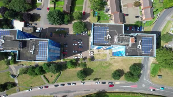 High Angle Footage Luton City Northern Residential Homes Partially Cloudy — Stock video