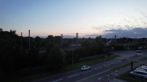 High Angle Footage Luton City England Great Britain Just Sunset — Vídeos de Stock