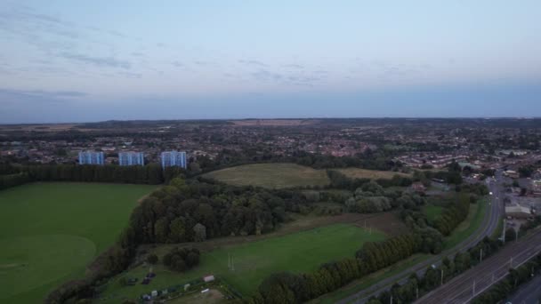 High Angle Footage Luton City England Great Britain Just Sunset — Vídeos de Stock