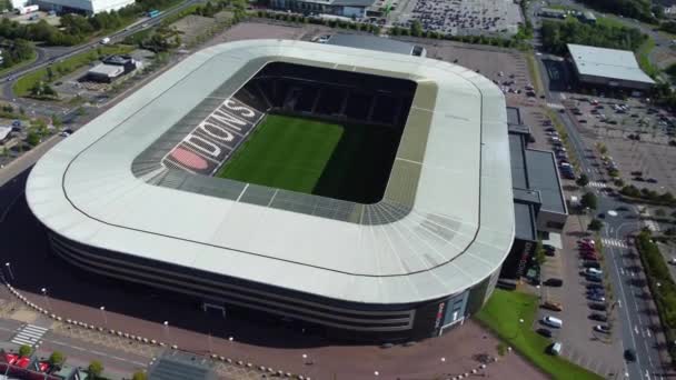 Widok Lotu Ptaka Modern Football Stadium Don Milton Keynes City — Wideo stockowe