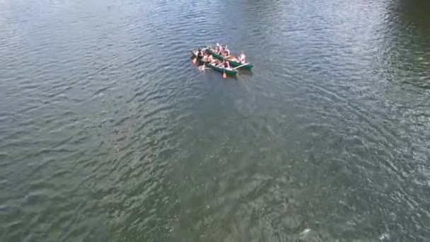 Nagranie High Angle People Boating Nad Jeziorem Caldecotte Położony Milton — Wideo stockowe