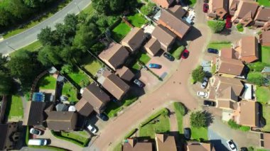 İngiltere 'nin İngiltere kenti Milton Keynes' in Yüksek Açılı Görüntüleri. Görüntüler 21 Ağustos 2023 'te Drone' un kamerasıyla çekildi..