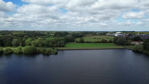 High Angle Záběry Caldecotte Lake Nachází Milton Keynes City England — Stock video