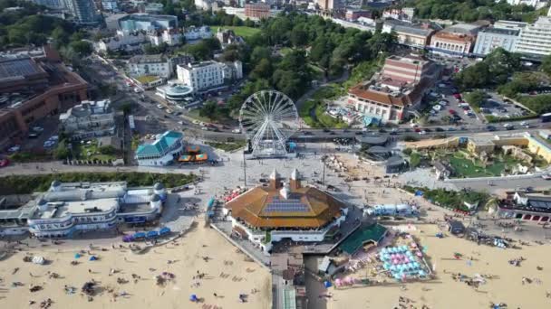High Angle View Most Beautiful Attractive Tourist Destination Bournemouth City — Stock Video