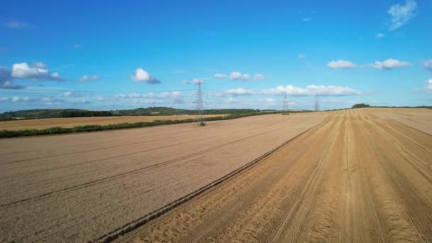High Angle Footage British Agricultural Farms Countryside Landscape Cerca Luton — Vídeo de stock