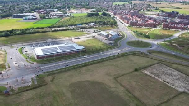 Вид Висоти Британську Станцію Автомобільних Доріг Автомагістралей Junction 11A Luton — стокове відео