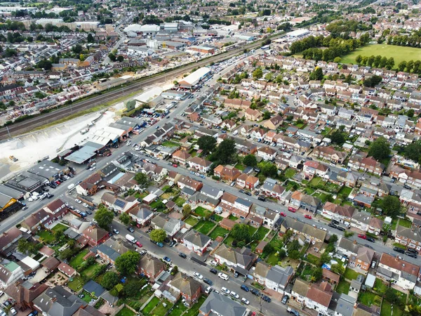 Aerial View Residential Real Estate Homes East Luton City England — Zdjęcie stockowe