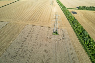 İngiliz Tarım Çiftliklerinin Yüksek Açı Görüntüsü Sharpenhoe Clappers 'ın Kırsal Arazisi, Luton Şehri İngiltere Büyük Britanya. Görüntüler 19 Ağustos 2023 'te çekildi.