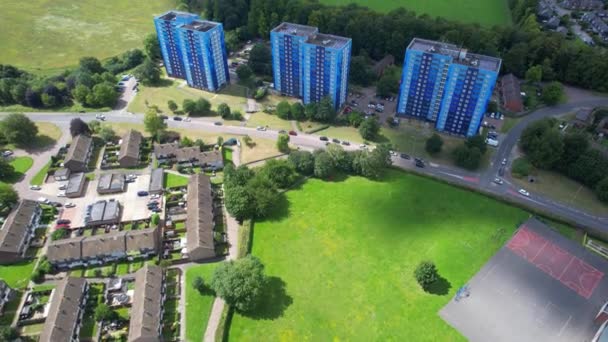 British City Residential Distract Luton Havadan Görüntüsü Ngiltere Ağustos 2023 — Stok video