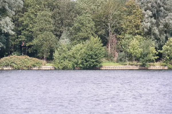 Vista Aérea Caldecotte Lake Milton Keynes City England Filmagem Foi — Fotografia de Stock