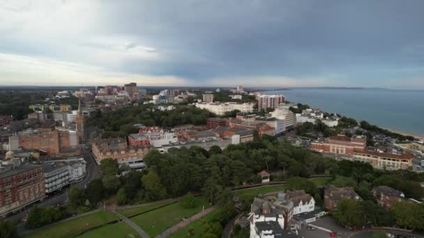 High Angle Time Lapse Filmagem Destino Turístico Atraente Bournemouth City — Vídeo de Stock