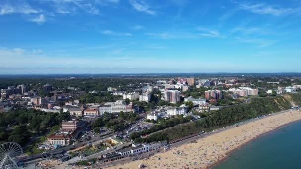 High Angle Time Lapse Filmagem Destino Turístico Atraente Bournemouth City — Vídeo de Stock
