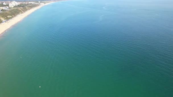 Кадры Высоким Углом Съемки Привлекательного Туристического Направления Песчаном Пляже Борнмута — стоковое видео