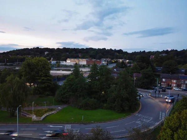 Вид Воздуха Иллюминированный Лутон Сити Англии После Заката Ночь Лето — стоковое фото