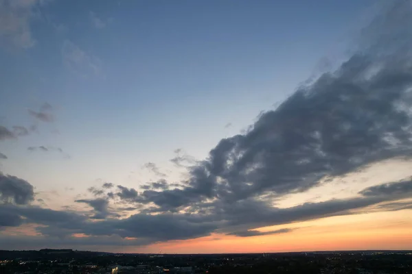 Luftaufnahme Der Beleuchteten Stadt Luton England Nach Sonnenuntergang Der Nacht — Stockfoto