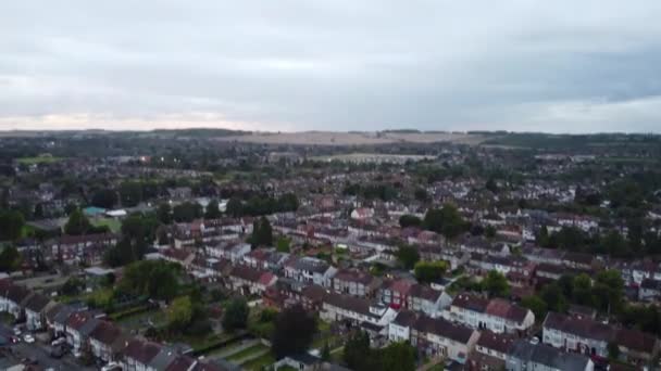 Aerial View Luton City England Sunset Evening Summer Záběr Byl — Stock video