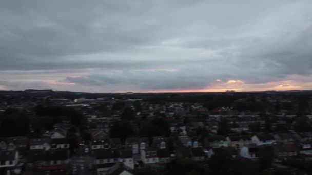 Vue Aérienne Luton City Angleterre Royaume Uni Pendant Coucher Soleil — Video