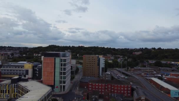 Vista Aérea Ciudad Central Luton Centro Inglaterra Reino Unido Durante — Vídeos de Stock