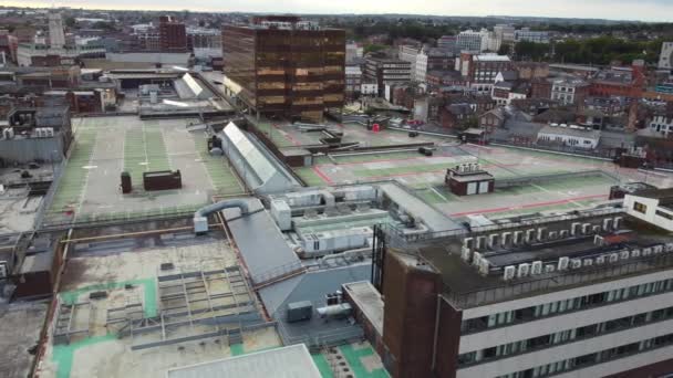 Central Luton City Nin Ngiltere Şehir Merkezinin Havadan Görüntüsü Yaz — Stok video