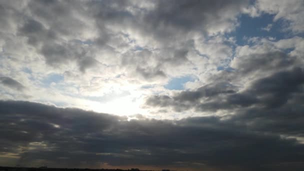 Dramatic Clouds Blue Sky British City — Stockvideo