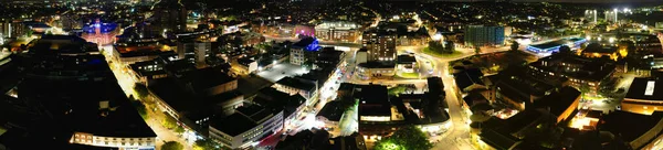 Veduta Aerea Illuminato Luton City England Regno Unito Durante Tramonto — Foto Stock