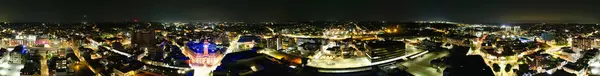 Vista Aérea Ciudad Luton Iluminada Inglaterra Reino Unido Durante Atardecer —  Fotos de Stock
