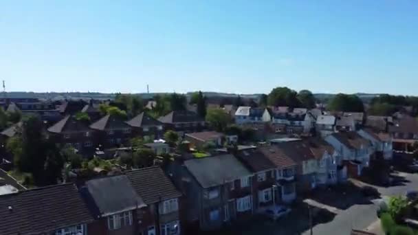 Aerial View Central Luton City Downtown England Sunset Evening Summer — Stock Video