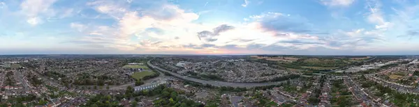 Luftaufnahme Von Luton City England Großbritannien Filmaufnahmen Mit Drohnen Kamera — Stockfoto
