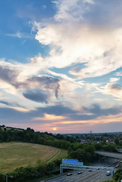 stock image Aerial View of Luton City of England, Great Britain. Footage Was Captured with Drone's Camera on 7th September, 2023.During Sunset Time.