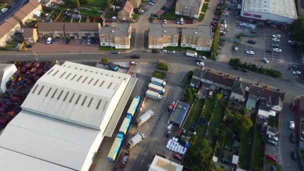 High Angle Opptak Dallow Road Industrial Estate Luton City England – stockvideo