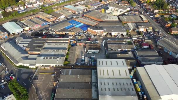 High Angle Footage Dallow Road Industrial Estate Luton City England — Stock video