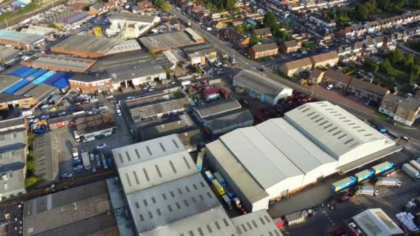 High Angle Footage Dallow Road Industrial Estate Luton City England — Vídeo de Stock
