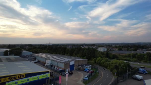 Högvinkelfilm Dallow Road Industrial Estate Från Luton City England Fångad — Stockvideo